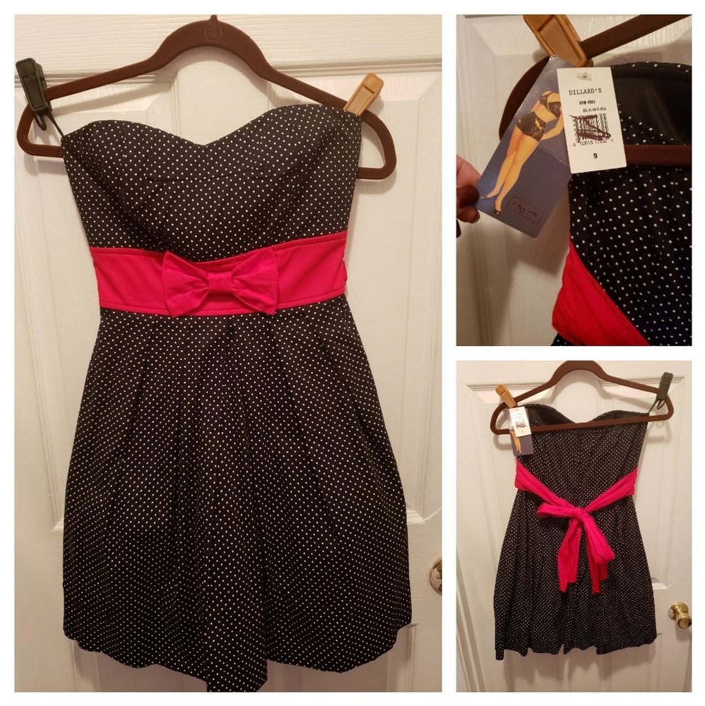 Dillards retro strapless dress NWT! SZ 9